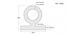 Part Bulb1 - Bulb Seals Silicone Rubber Gaskets and weather strips