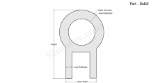 Part Bulb5 - Bulb Seal, Silicone Rubber Gaskets and Seals
