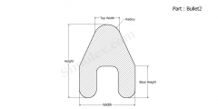 Part Bullet2 - Bullet shaped silicone rubber gaskets and extruded strips