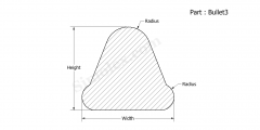 Part Bullet3 - Bullet shaped Extruded Silicone rubber