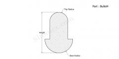 Part Bullet4 - Bullet shaped silicone rubber gaskets and extruded seals