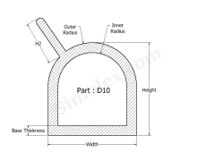 D-10 D shaped rubber Weatherstrip gaskets.png