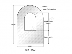 D-22 D shaped silicone rubber gaskets.png