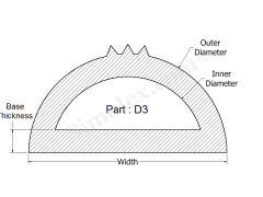 D-3 D Shaped Silicone Rubber Seal, Gasket.png