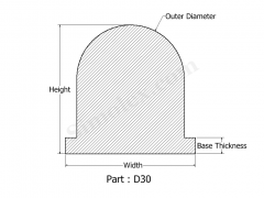 D-30 D Shaped Extruded Silicone Rubber.png