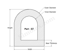D-7 D shaped Extruded Silicone rubber Seal 2D view.png