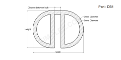 DB 1 - Double bulb Seal, Gasket Weather strips