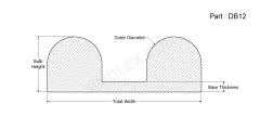 DB 12 - Silicone Rubber Double bulb seal Design 2D