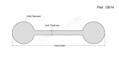 DB 14 - Double Bulb Silicone rubber solid extrusion