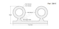 DB 15 - Extruded Double bulb Seal