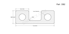 DB 2 - Double Bulb Gasket 2D design