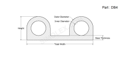 DB 4 - Double bulb silicone rubber Seal