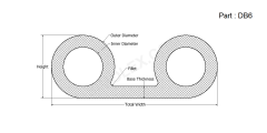 DB 6 - Double bulb rubber Seal