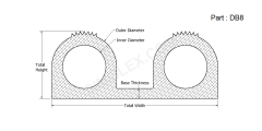 DB 8 - Double Bulb Silicone rubber seals