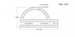 Part e16 - E shaped silicone rubber extrusion, Gasket and seal design