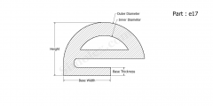 Part e17 - E shaped silicone rubber gaskets and seals