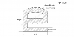 Part e18 - E shaped silicone rubber gasket