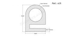 Part e19 - E shaped Seals and gaskets, Extrusion profiles