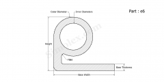 Part e6 - E shaped silicone rubber extruded gaskets and seals