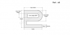 Part e8 - E shaped silicone rubber weatherstrips and gaskets