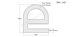 part e10 - E shaped silicone rubber seals and gaskets