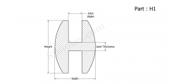Part H1 - H Shaped Extruded Silicone Rubber Gaskets, Seals and Strips