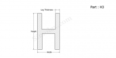 Part H3 - H shaped silicone rubber extrusion profiles