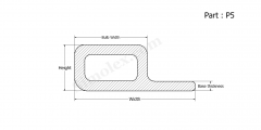 P5 - P shaped extruded silicone rubber gaskets and seals