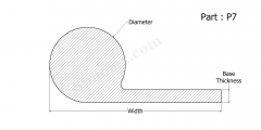 P7 - P shaped extruded silicone rubber seals and Gaskets