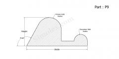 P9 - P shaped silicone rubber extrusion products